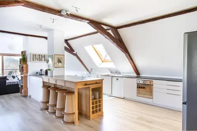 Cuisine ou kitchenette dans l'établissement La Grande Vallée - Vue exceptionnelle
