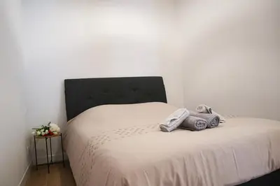 Un ou plusieurs lits dans un hébergement de l'établissement Esprit Nature- Charming studio
