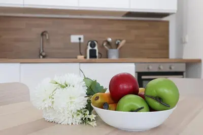 Cuisine ou kitchenette dans l'établissement Esprit COTON Free parking