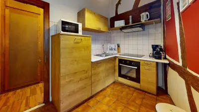 Cuisine ou kitchenette dans l'établissement Zum Bären Duplex - 1 Parking