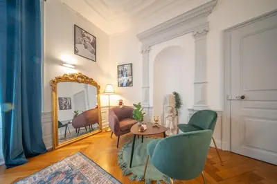 Coin salon dans l'établissement Unterlinden 12 Appartement de Caractere Parking