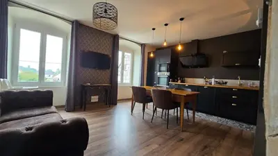 Cuisine ou kitchenette dans l'établissement Le Pavillon de Chasse