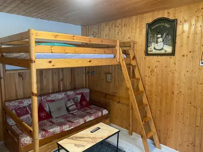 Un ou plusieurs lits superposés dans un hébergement de l'établissement Studio cosy à La Bresse, 18 m² avec équipements