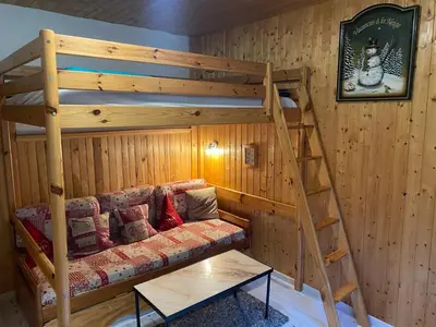 Coin salon dans l'établissement Studio cosy à La Bresse, 18 m² avec équipements