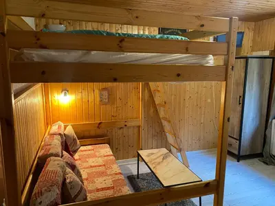 Un ou plusieurs lits dans un hébergement de l'établissement Studio cosy à La Bresse, 18 m² avec équipements