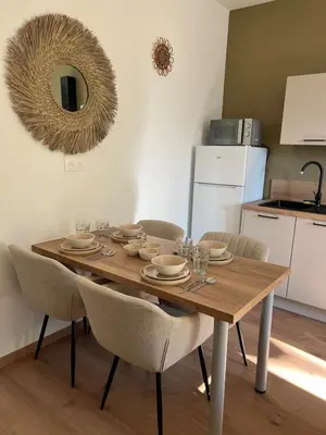 Cuisine ou kitchenette dans l'établissement Le Jardin Secret F3 Elégance comfort