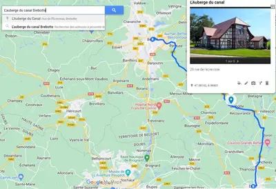 Plan de l'établissement L'Auberge du canal