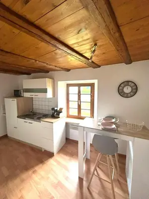 Cuisine ou kitchenette dans l'établissement Cocon du Vignoble