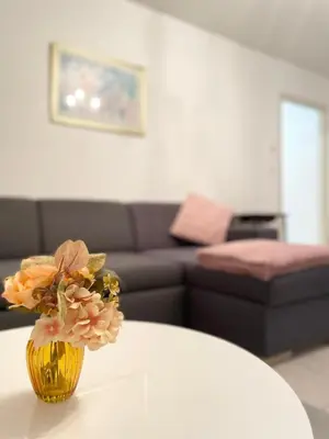 Coin salon dans l'établissement Le Fleur Magnifique Appartement Saint-Louis