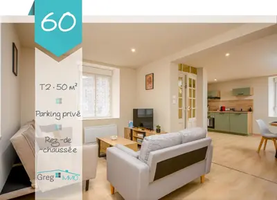 Coin salon dans l'établissement Le 60-Appart'Hôtel-GregIMMO