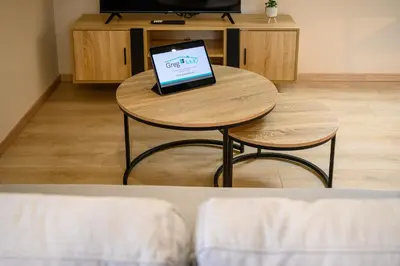 Télévision ou salle de divertissement dans l'établissement Le 63-Appart'Hôtel-GregIMMO