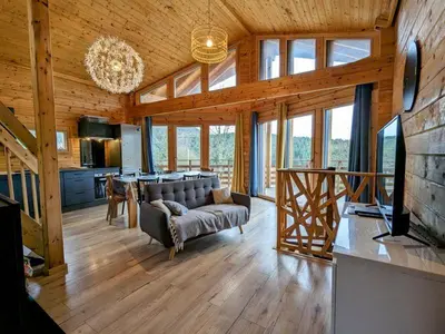 Télévision ou salle de divertissement dans l'établissement Chalet L 'instant Géromois