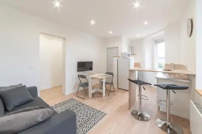 Cuisine ou kitchenette dans l'établissement ALMA BIG Bel Appartement Proche Gare Mulhouse