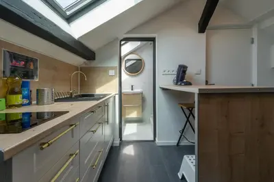 Cuisine ou kitchenette dans l'établissement Studio G Quai de l Alma Mulhouse