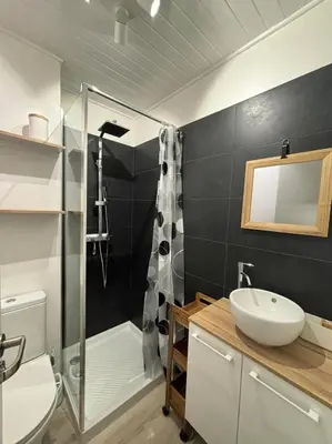 Salle de bains dans l'établissement Appartement La Bresse