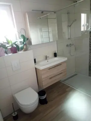 Salle de bains dans l'établissement Maison de vacances centre Alsace