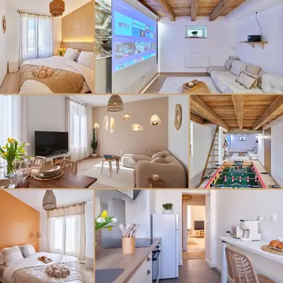 Télévision ou salle de divertissement dans l'établissement 2BR Apartment near Colmar Centre - Boho Style, Hidden Room, Free Parking