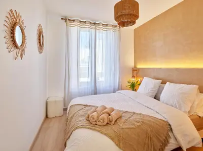 Un ou plusieurs lits dans un hébergement de l'établissement 2BR Apartment near Colmar Centre - Boho Style, Hidden Room, Free Parking