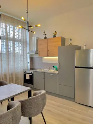 Cuisine ou kitchenette dans l'établissement Logement Émeraude