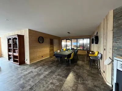 Coin salon dans l'établissement Gîte du dahu barbu