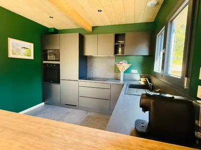 Cuisine ou kitchenette dans l'établissement Chalet Abies Alba