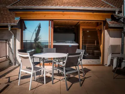 Balcon ou terrasse dans l'établissement Feuille de vigne