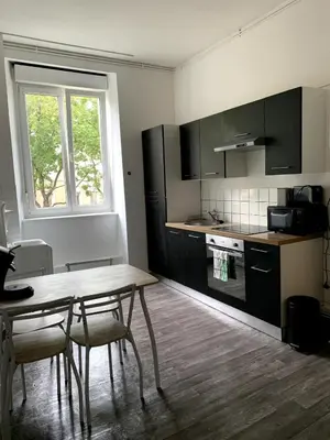 Cuisine ou kitchenette dans l'établissement Grand appartement proche centre et tram