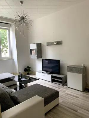 Télévision ou salle de divertissement dans l'établissement Grand appartement proche centre et tram