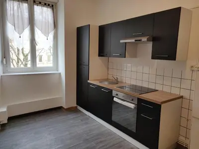 Cuisine ou kitchenette dans l'établissement Grand appartement proche centre et tram