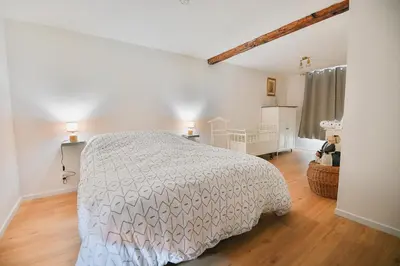 Un ou plusieurs lits dans un hébergement de l'établissement APPARTEMENT ELSA - Au Calme des Vignes - Parking privatif & Animaux Bienvenus