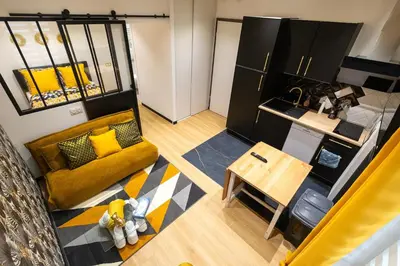 Cuisine ou kitchenette dans l'établissement L'Éden - Centre Mulhouse - Proche Gare