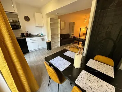 Cuisine ou kitchenette dans l'établissement Le Salon Doré Apartment