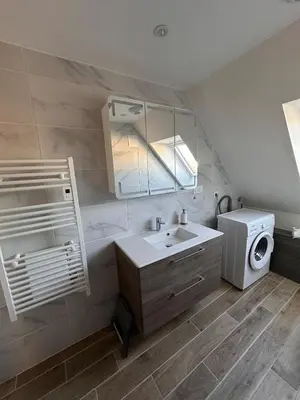 Salle de bains dans l'établissement Le 9 de fer