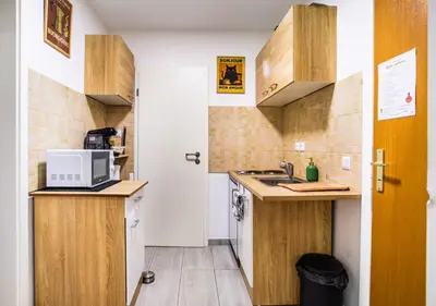 Cuisine ou kitchenette dans l'établissement Sienna - Calme et bien-être au coeur de Mulhouse