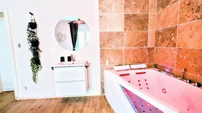 Salle de bains dans l'établissement T1 Nature et Balnéothérapie