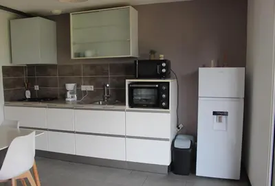 Cuisine ou kitchenette dans l'établissement Le Cosy Julian
