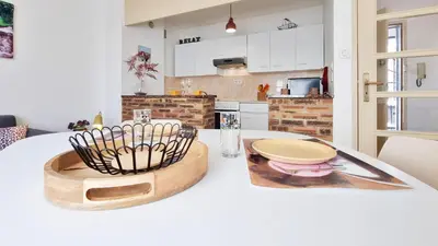 Cuisine ou kitchenette dans l'établissement L'Escapade Colmarienne