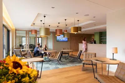 Télévision ou salle de divertissement dans l'établissement Hôtel Terra Vinum