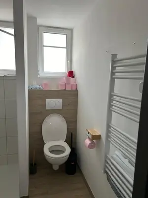 Salle de bains dans l'établissement Les vosgiens