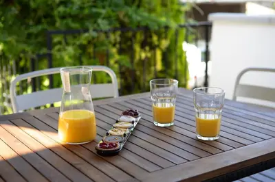 Boissons dans l'établissement le refuge fleuri T5 avec terrasse et jardin