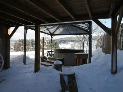 L'établissement Chalet spa sauna hammam la jonquille en hiver