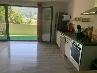 Cuisine ou kitchenette dans l'établissement La residence des feutres appartement 1 au Rdc