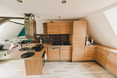 Cuisine ou kitchenette dans l'établissement Le Bretzel Mulhouse
