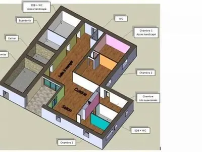 Plan de l'établissement Gîte Vosges : nature, cheminée, animaux acceptés - FR-1-583-379
