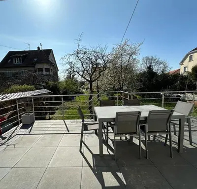 Balcon ou terrasse dans l'établissement Maison 5 personnes