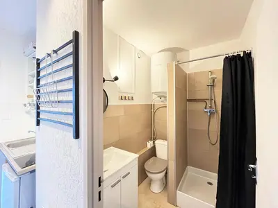 Salle de bains dans l'établissement Appartement - Station de ski