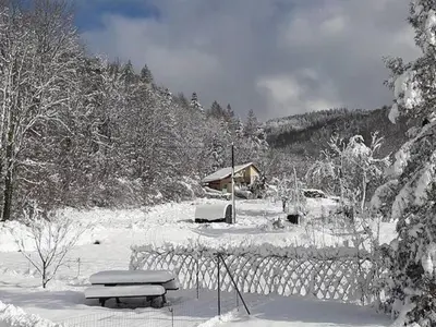 L'établissement Holiday Home in Vosges with Garden and BBQ en hiver