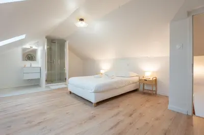 Un ou plusieurs lits dans un hébergement de l'établissement Le Maçon Park 2e Étage Duplex 6 Pers