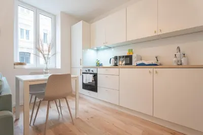 Cuisine ou kitchenette dans l'établissement Le Maçon Park RDC Appartement 2 Pers Mulhouse