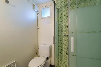 Salle de bains dans l'établissement L'Echo Bleu - Vue Montagne